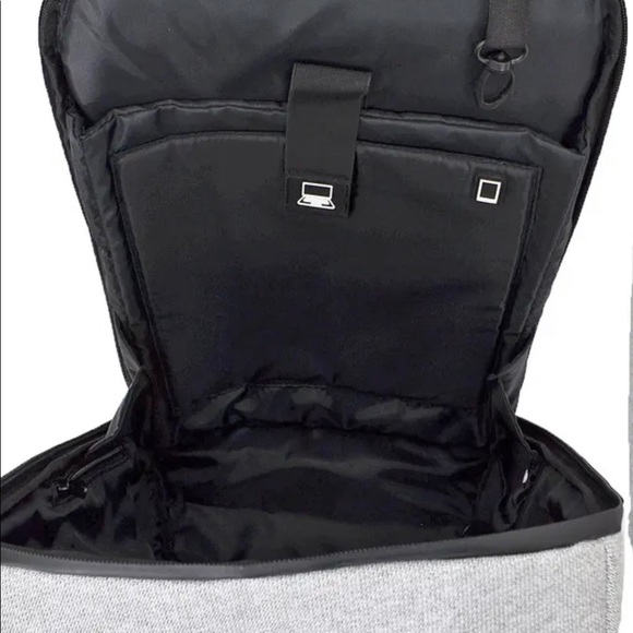 Light Heather Gray Grey Anti-Theft Laptop Backpack by
DUCHAMP - Picture 4 of 5